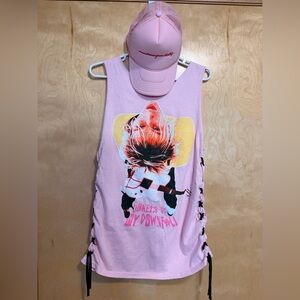 Machine Gun Kelly official tour merch Pink Tank Top with Trucker Hat #MGK